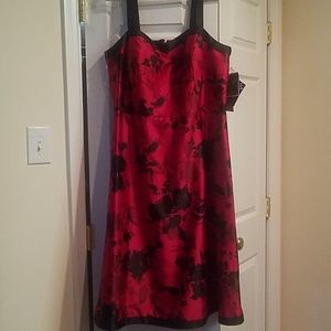 Women's red and black floral dress